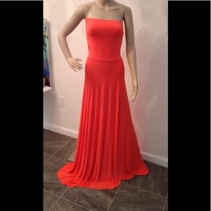 Victoria’s Secret coral stretch strapless maxi s